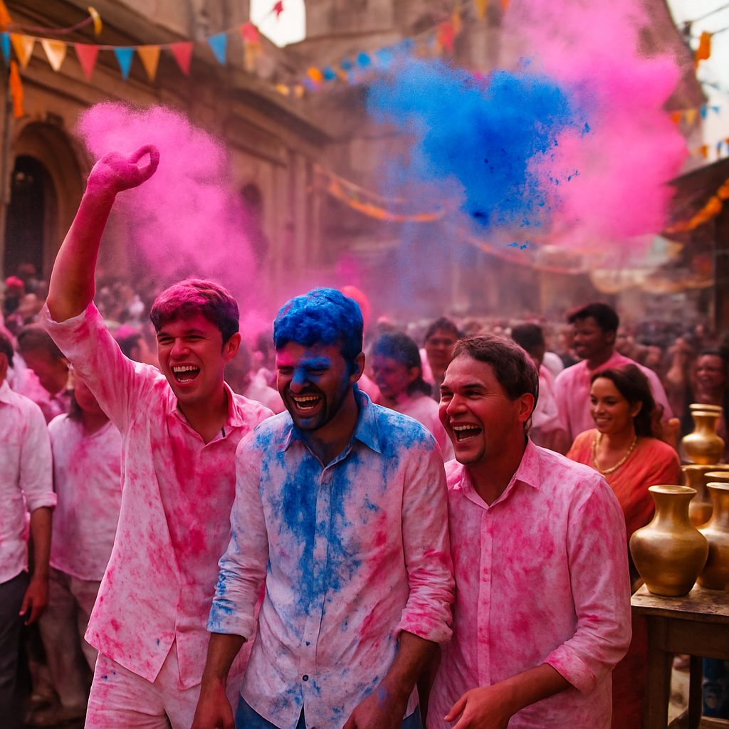 Holi In Mathura Street Festival painting number kit
