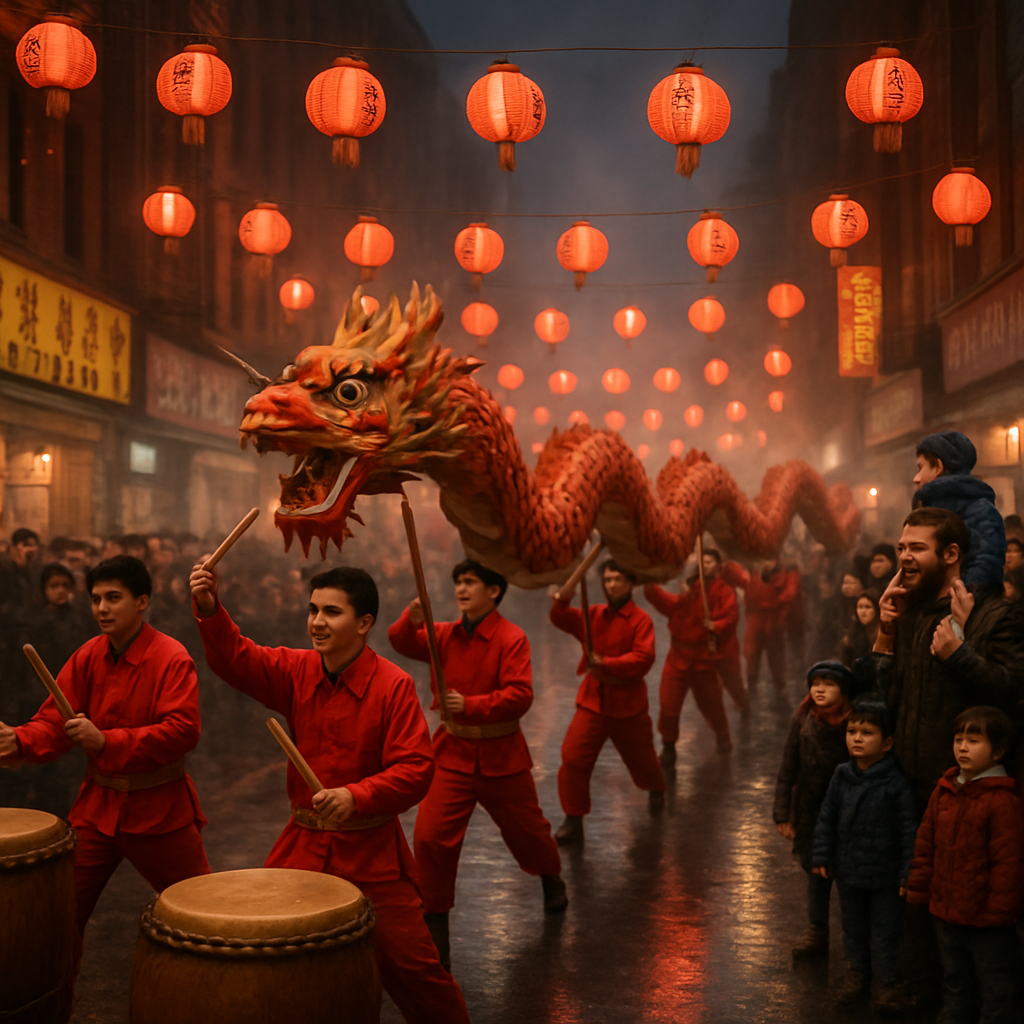 Lunar New Year Dragon Parade Paint by numbers art