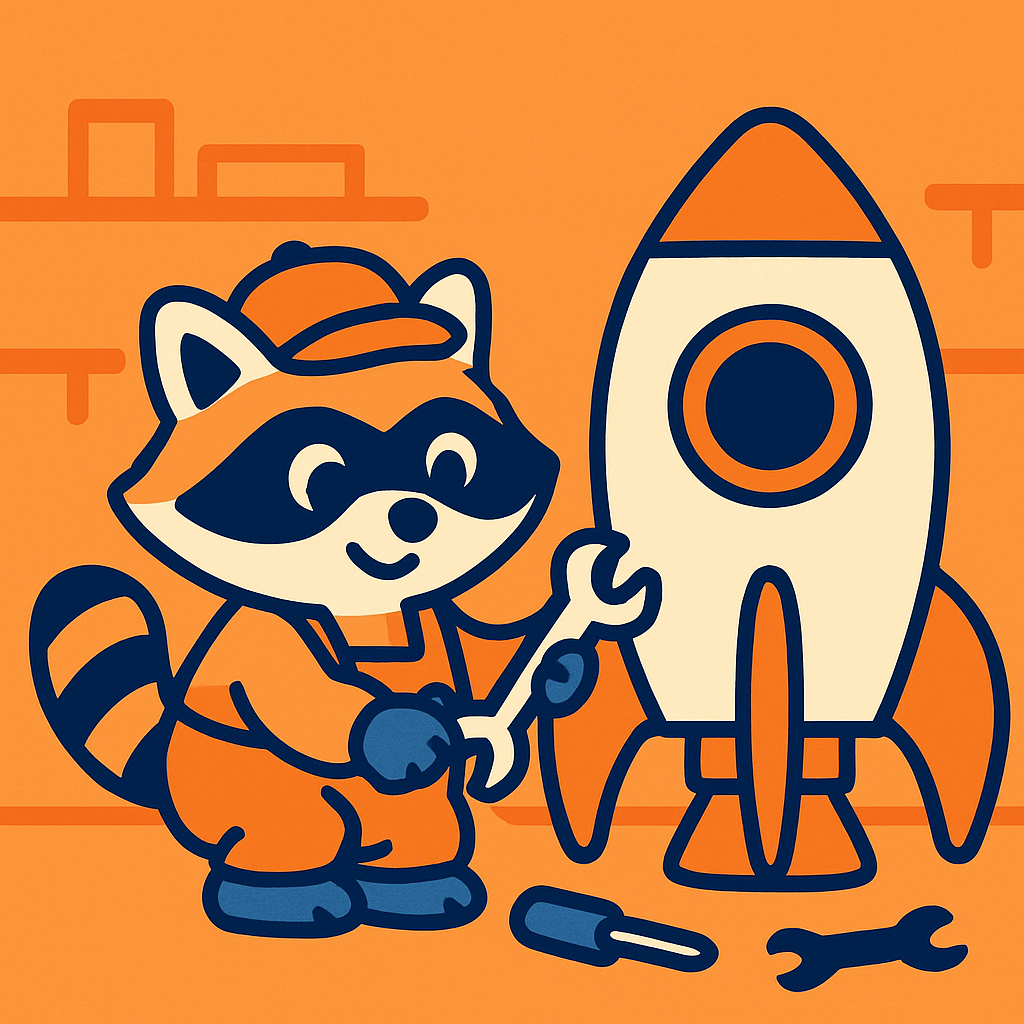 Rocket Repair Raccoon paint by numbers