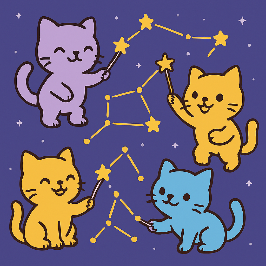 Constellation Cat Crew paint by number