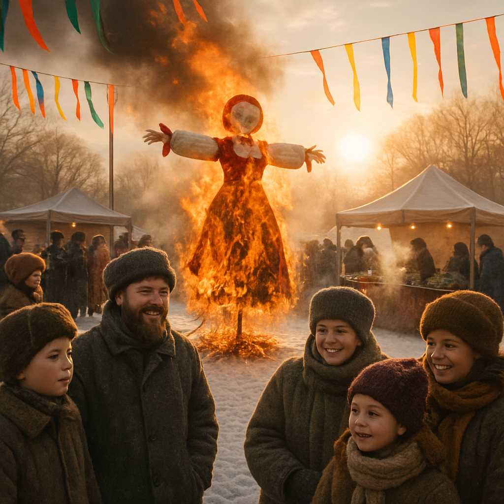 Maslenitsa Pancake Festival Blaze Paint by numbers art