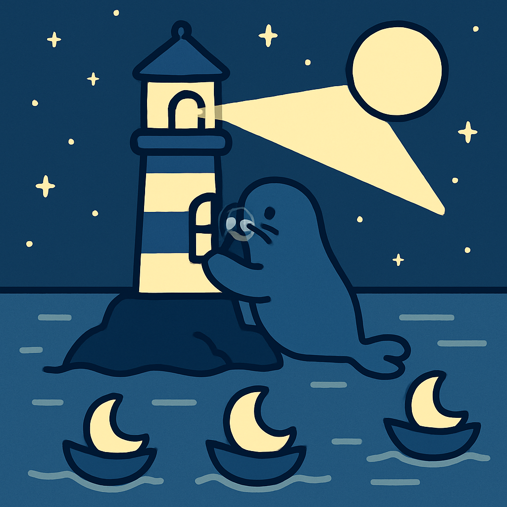 Lunar Lighthouse Seal Paint by numbers art