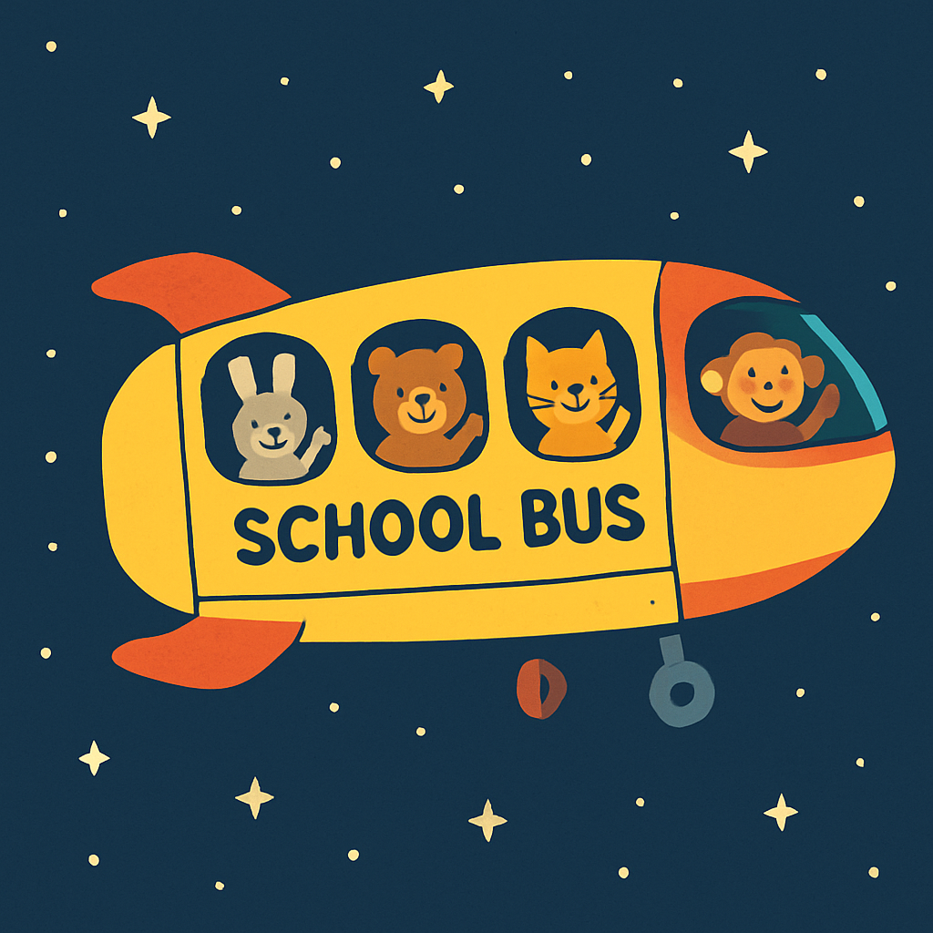 Rocket School Bus paint by number