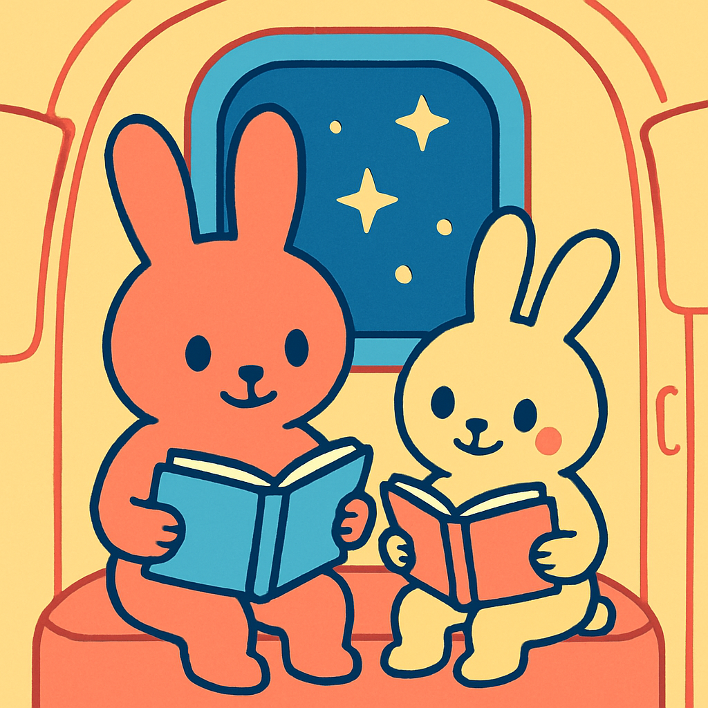 Rocket Reading Rabbits paint by number