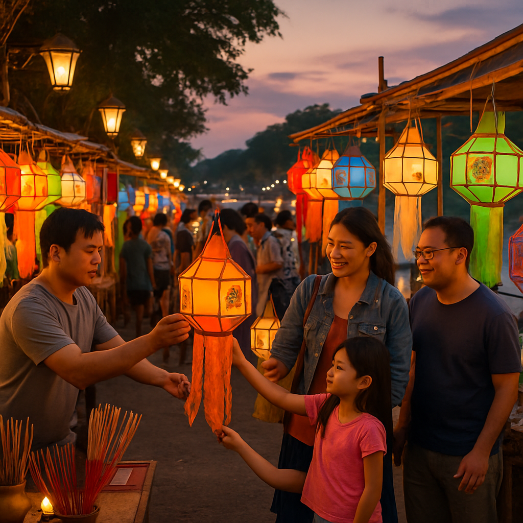 Lantern Festival Chiang Rai Market Paint by numbers kits