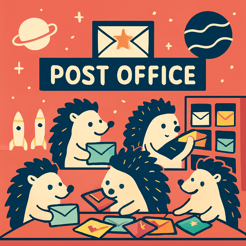 Planet Post Office Number painting