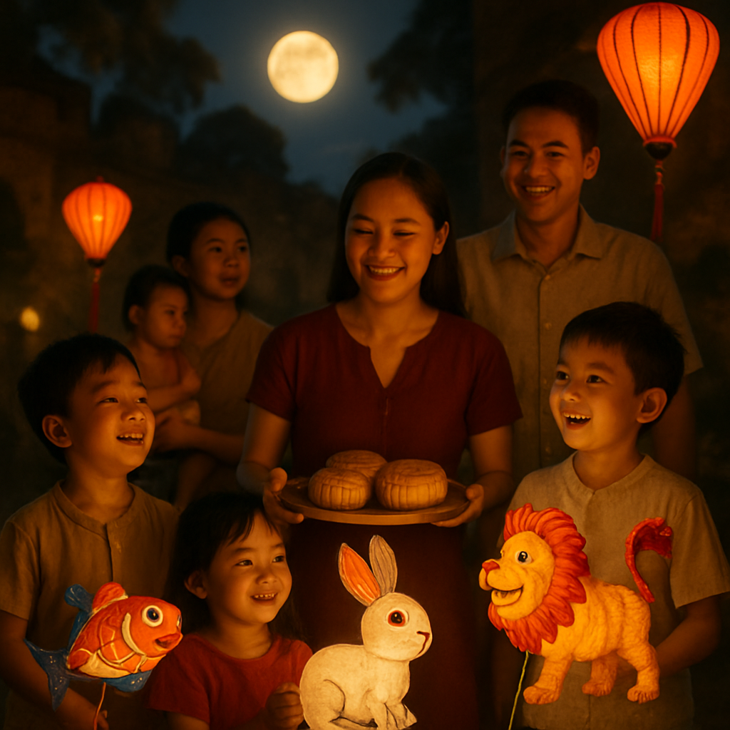 Tet Trung Thu Moon Cake Night Number painting