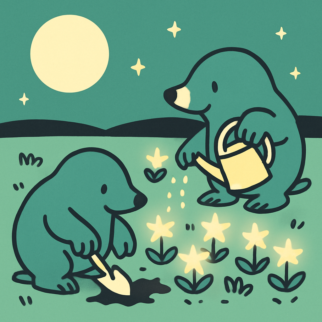 Moonlight Meadow Moles paint by numbers