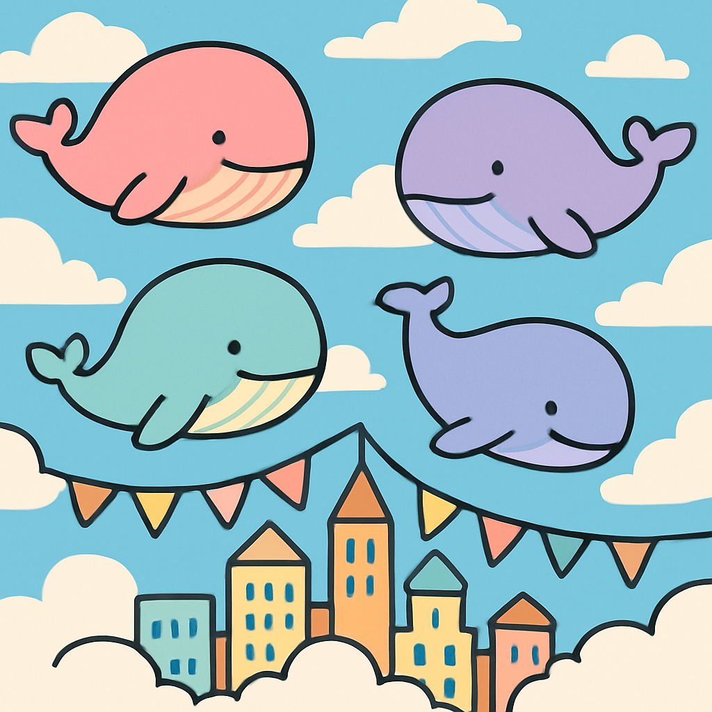Sky Whale Parade paint by numbers