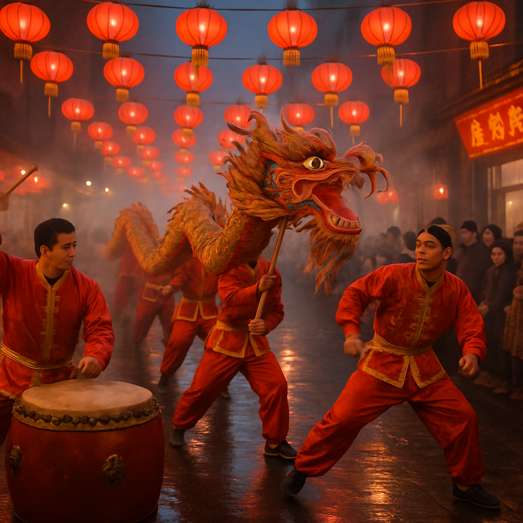 Lunar New Year Dragon Dance Street painting number kit