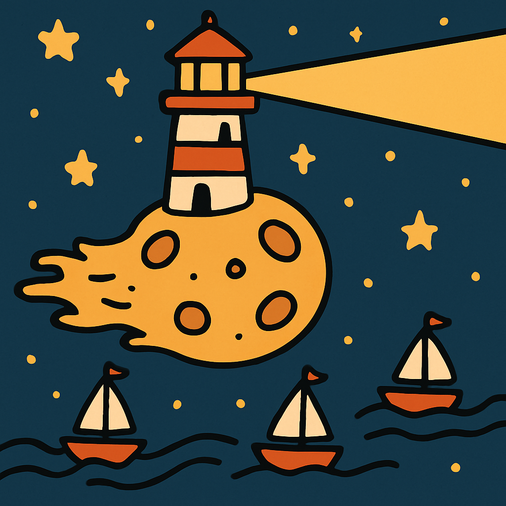 Lighthouse On A Comet Numbered painting kits