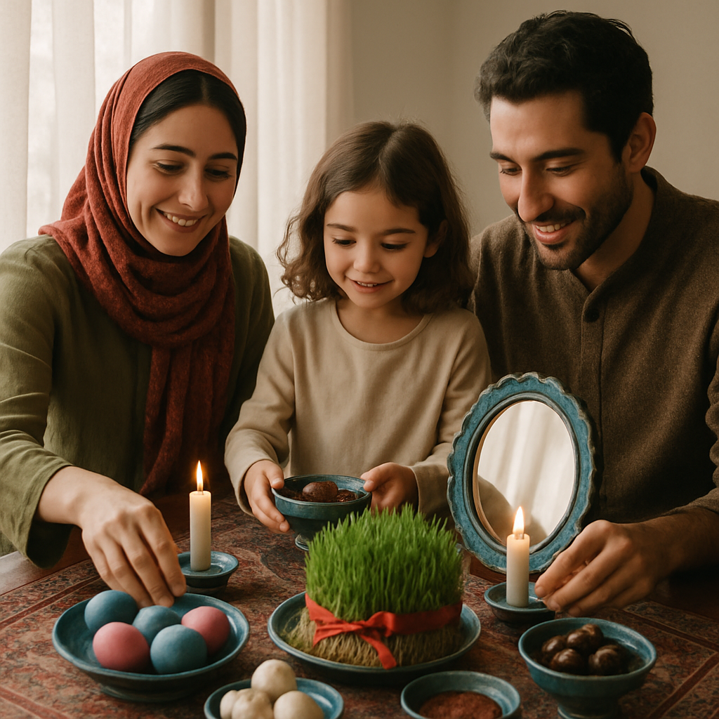Nowruz Haft Seen Table Setting paint by color