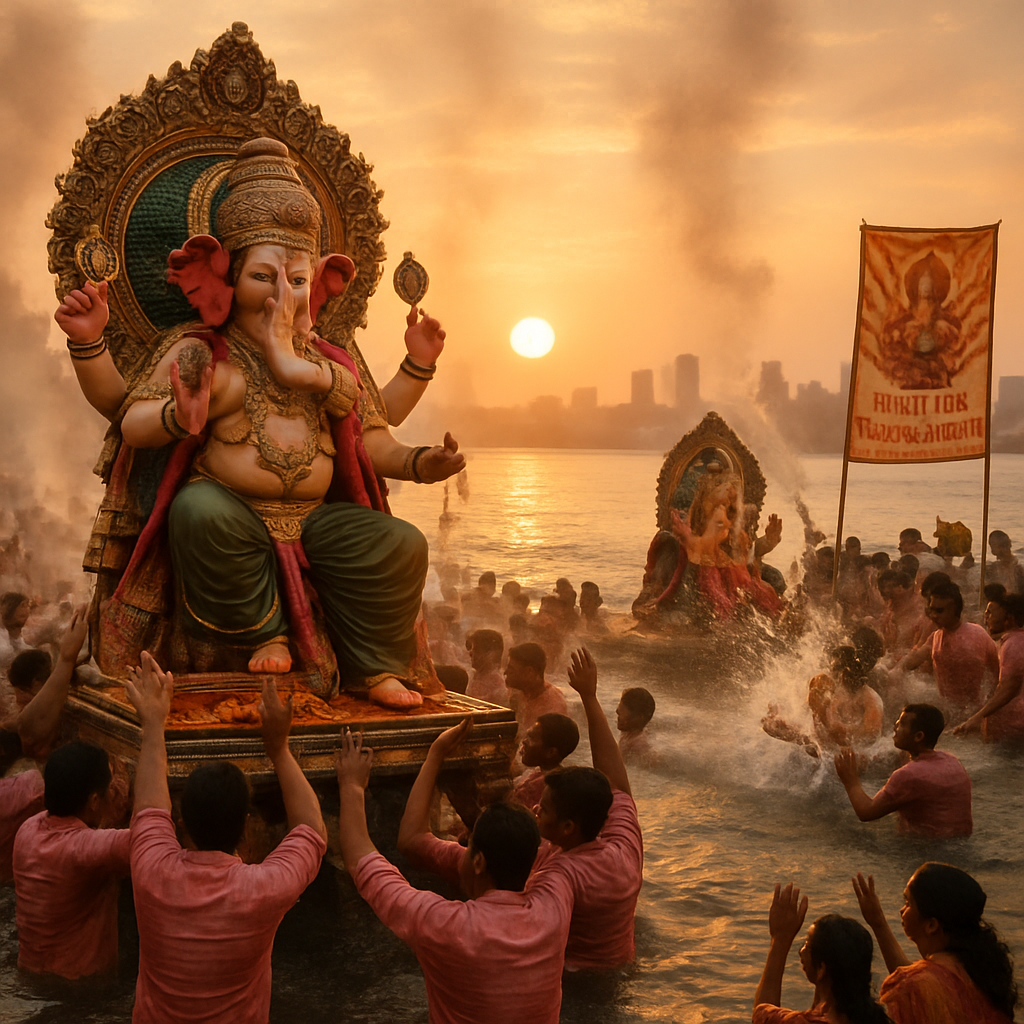 Ganesha Visarjan Procession Mumbai Paint by numbers kits