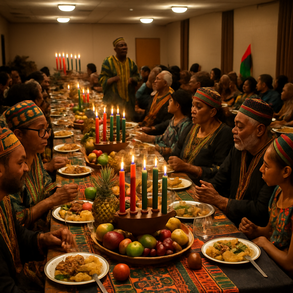 Kwanzaa Community Feast Table painting number kit