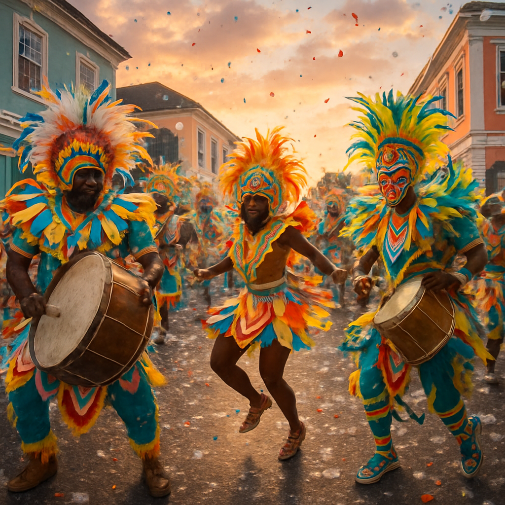 Junkanoo Parade Nassau Street paint by color