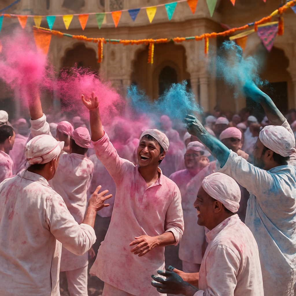 Holi Morning In Mathura painting number kit