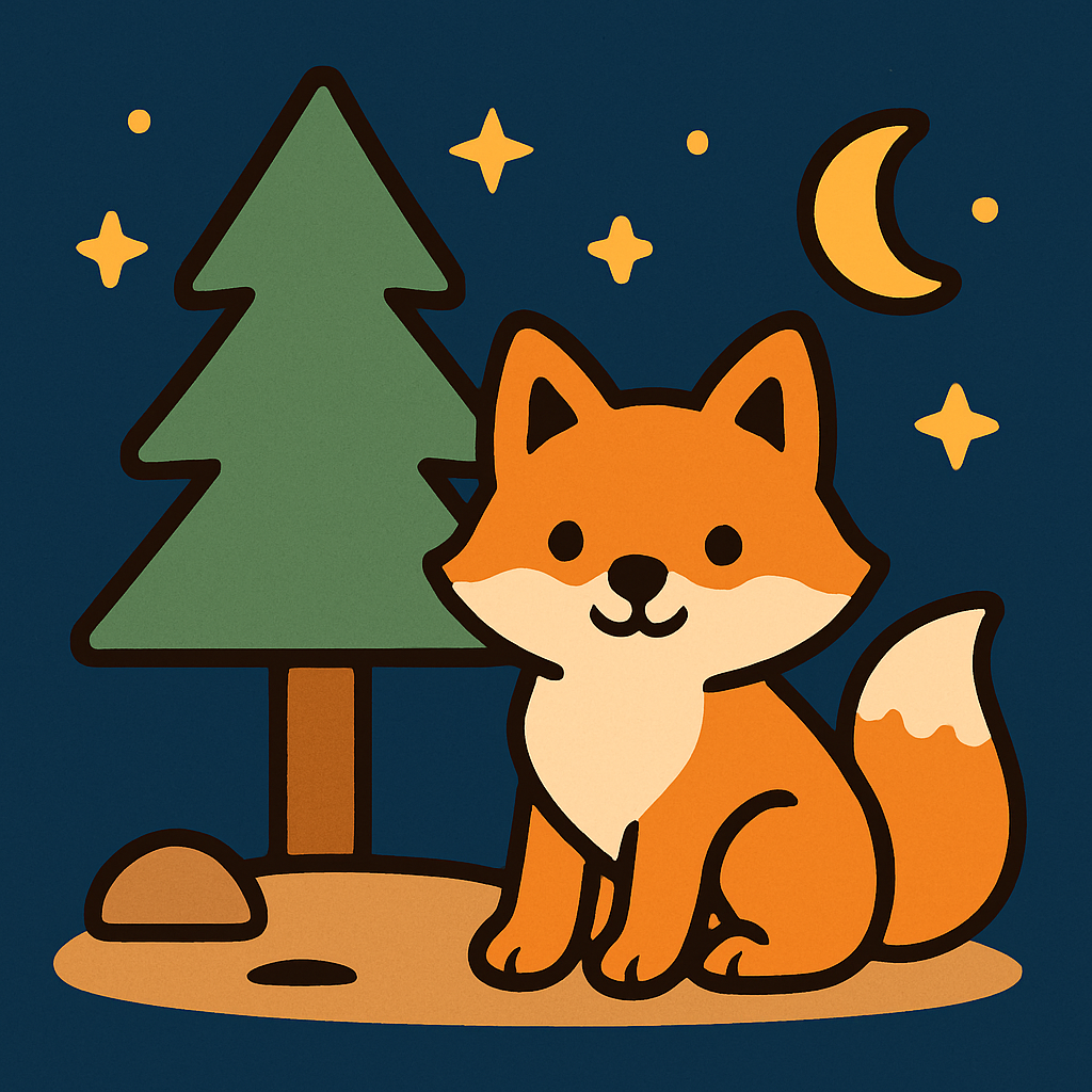 Starry Forest Fox Paint by numbers art