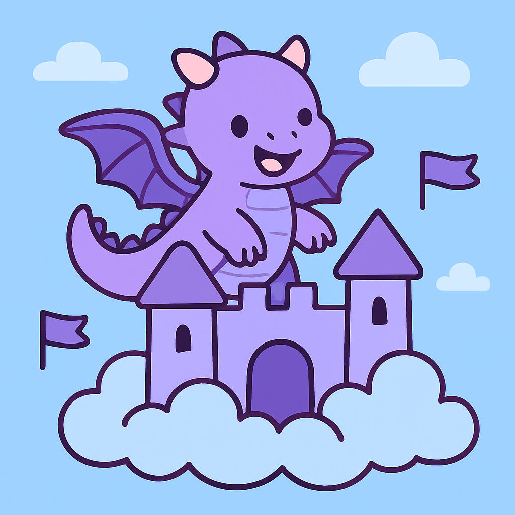Cloud Castle Dragon Paint by numbers art