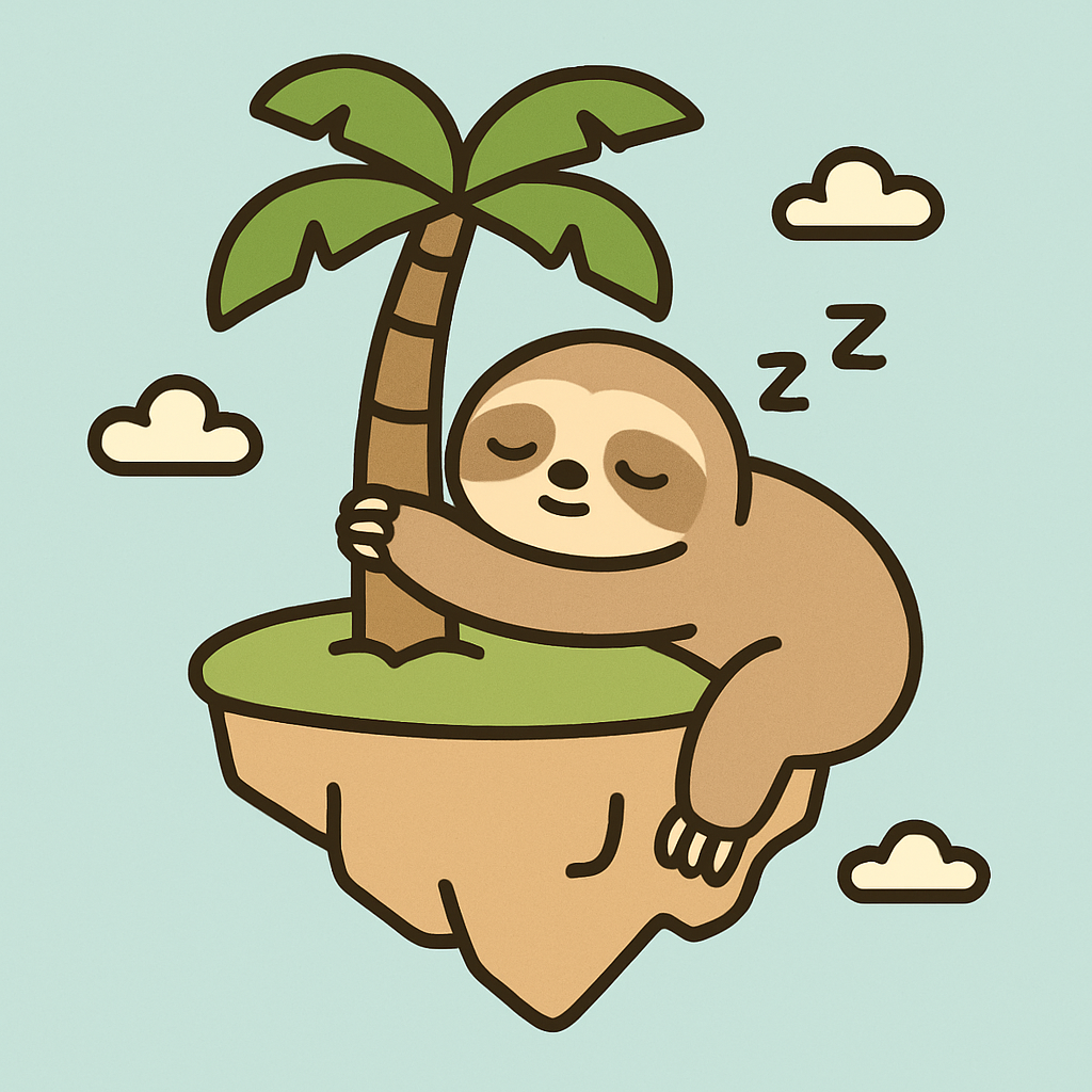 Floating Island Sloth Paint by numbers art