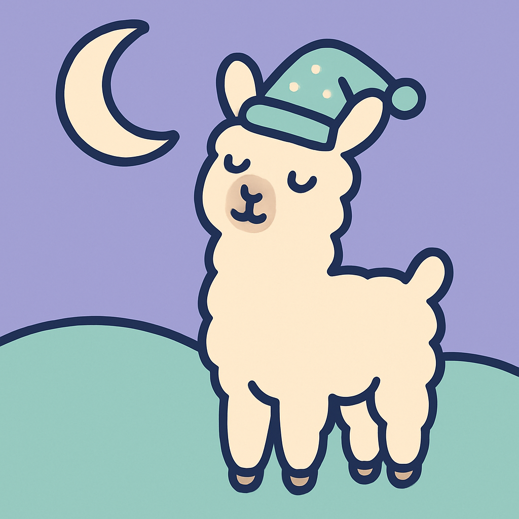 Lunar Llama Lullaby Number painting
