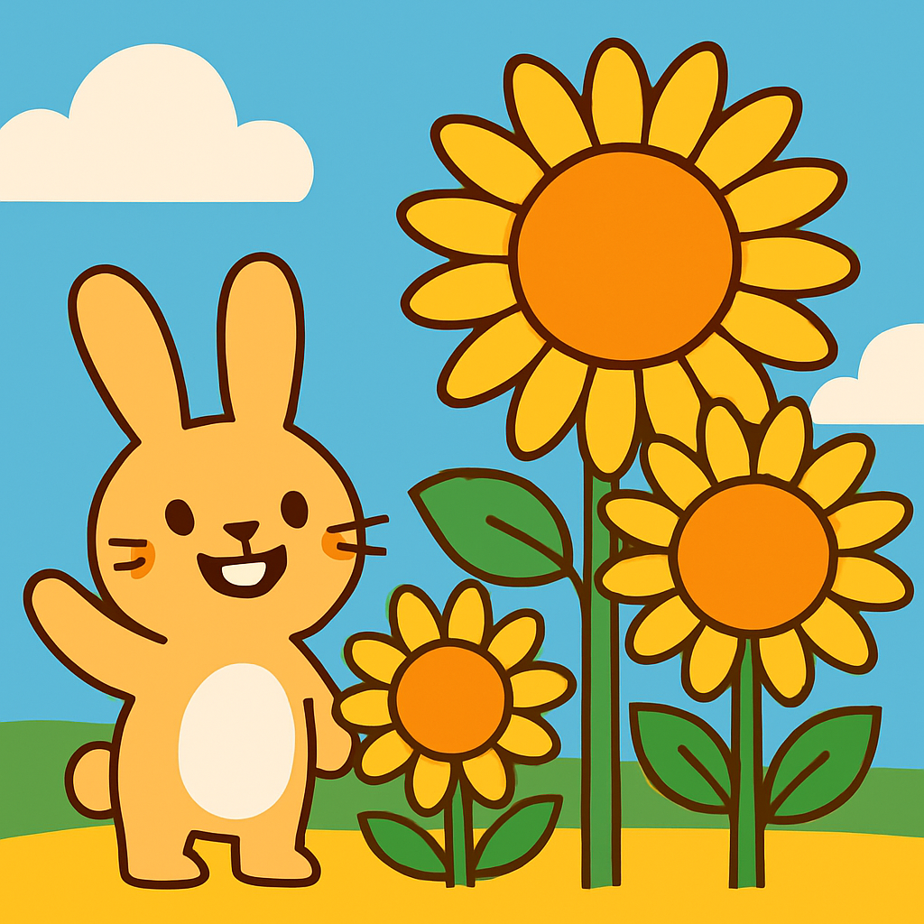 Sunflower Solar Rabbit DIY paint by numbers