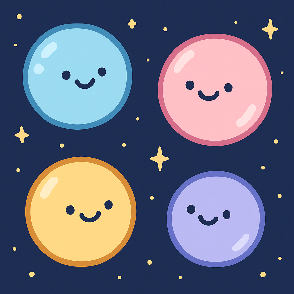 Bubble Planets Parade paint by color