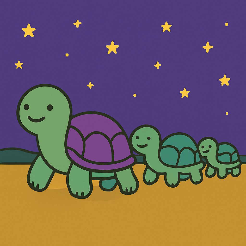 Twilight Turtle Train Number painting