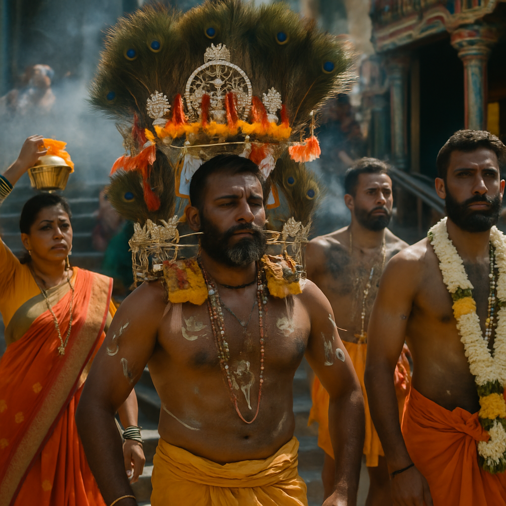 Thaipusam Kavadi Pilgrims DIY paint by numbers