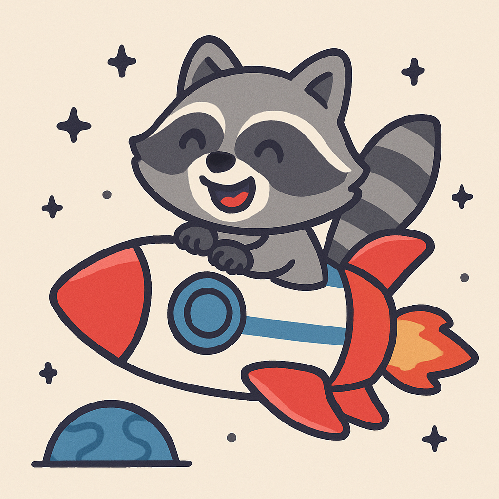 Pocket Rocket Raccoon Paint by numbers art