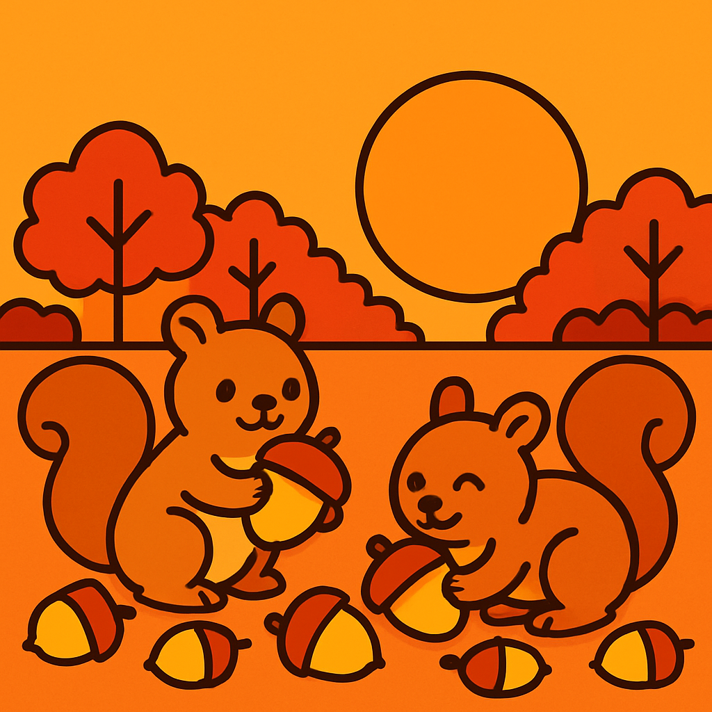 Sunset Safari Squirrels DIY paint by numbers