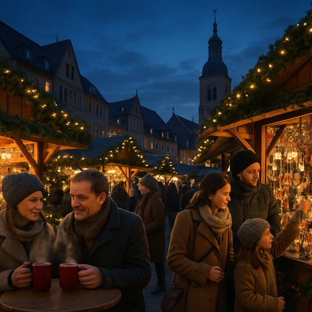 Christmas Market At Twilight Paint by numbers art