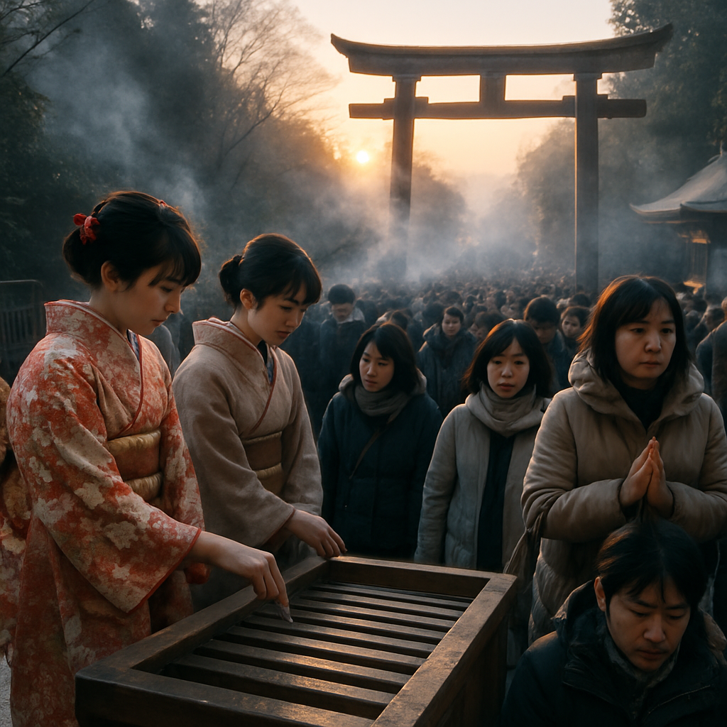 Shinto Shrine New Year Hatsumode Painting by numbers kit