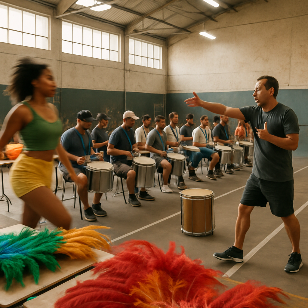 Carnival Samba School Rehearsal paint by color