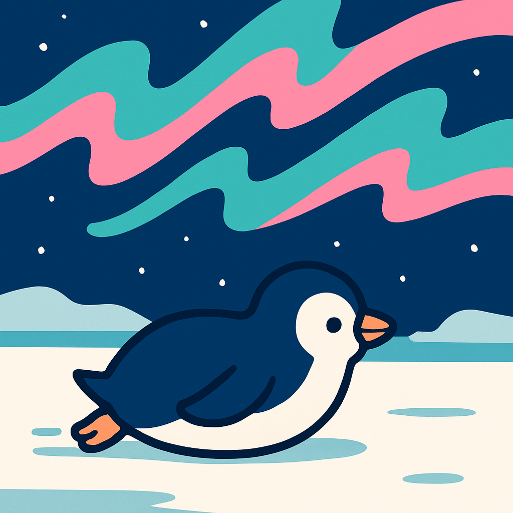 Polar Light Penguin paint by color