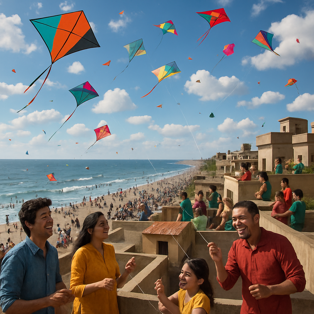 Kite Festival Over Gujarat Coast Painting by numbers kit