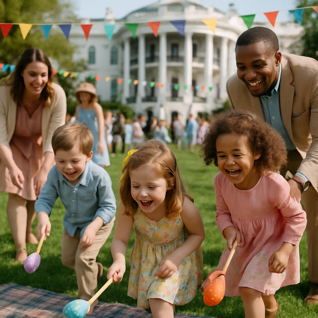 Easter Egg Roll On Washington Lawn painting number kit