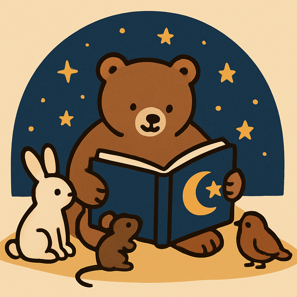 Starlit Storytime Bear Paint by numbers art