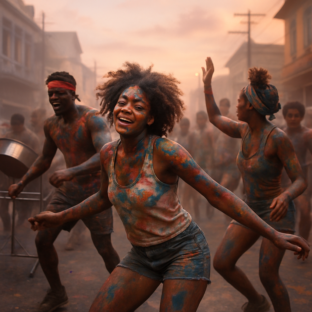 Caribbean J’ouvert Dawn Revelers Numbered painting kits