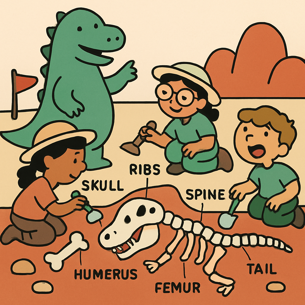 Friendly Fossil Dig DIY paint by numbers