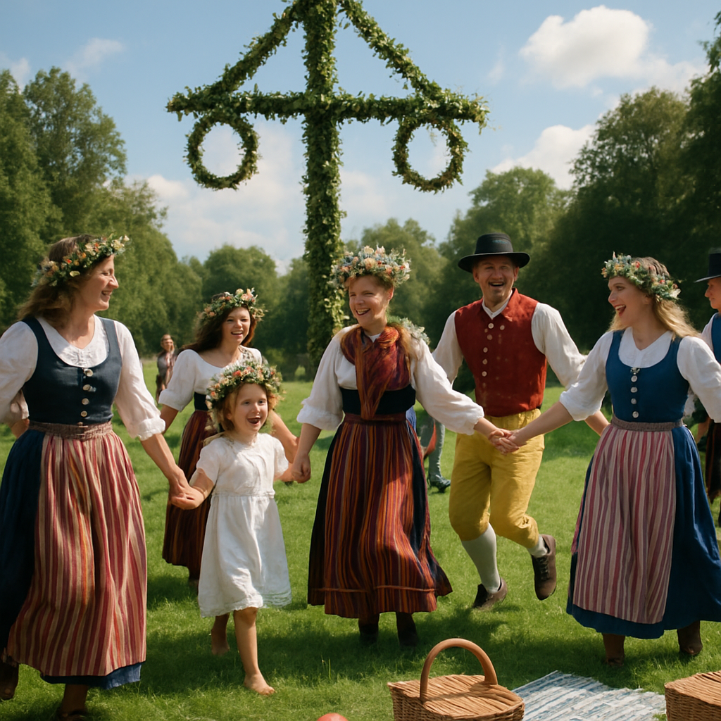 Midsummer Swedish Maypole Painting by numbers kit