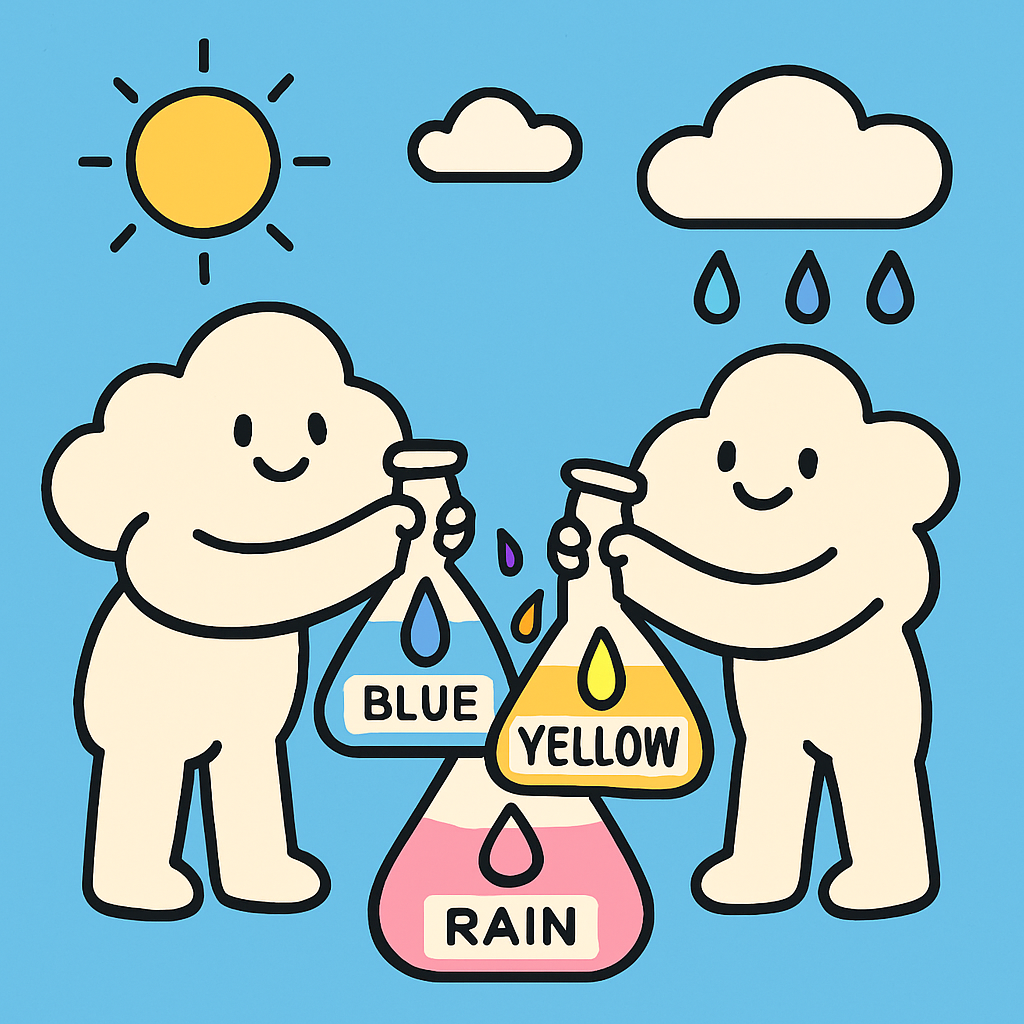 Cute Chemistry Clouds Number painting