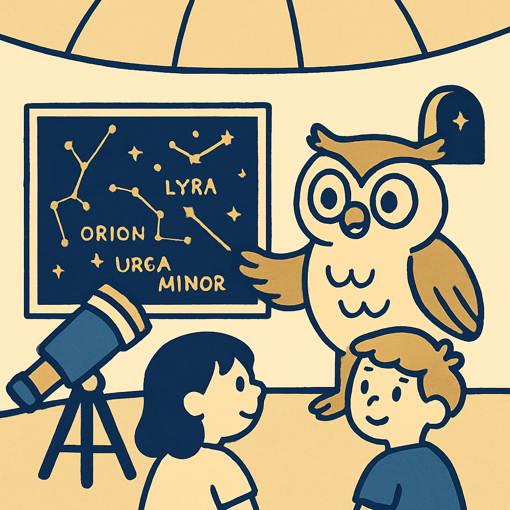 Stargazer Owl Observatory Number painting