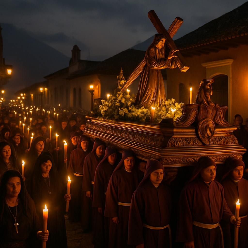 Semana Santa Antigua Procession paint by color