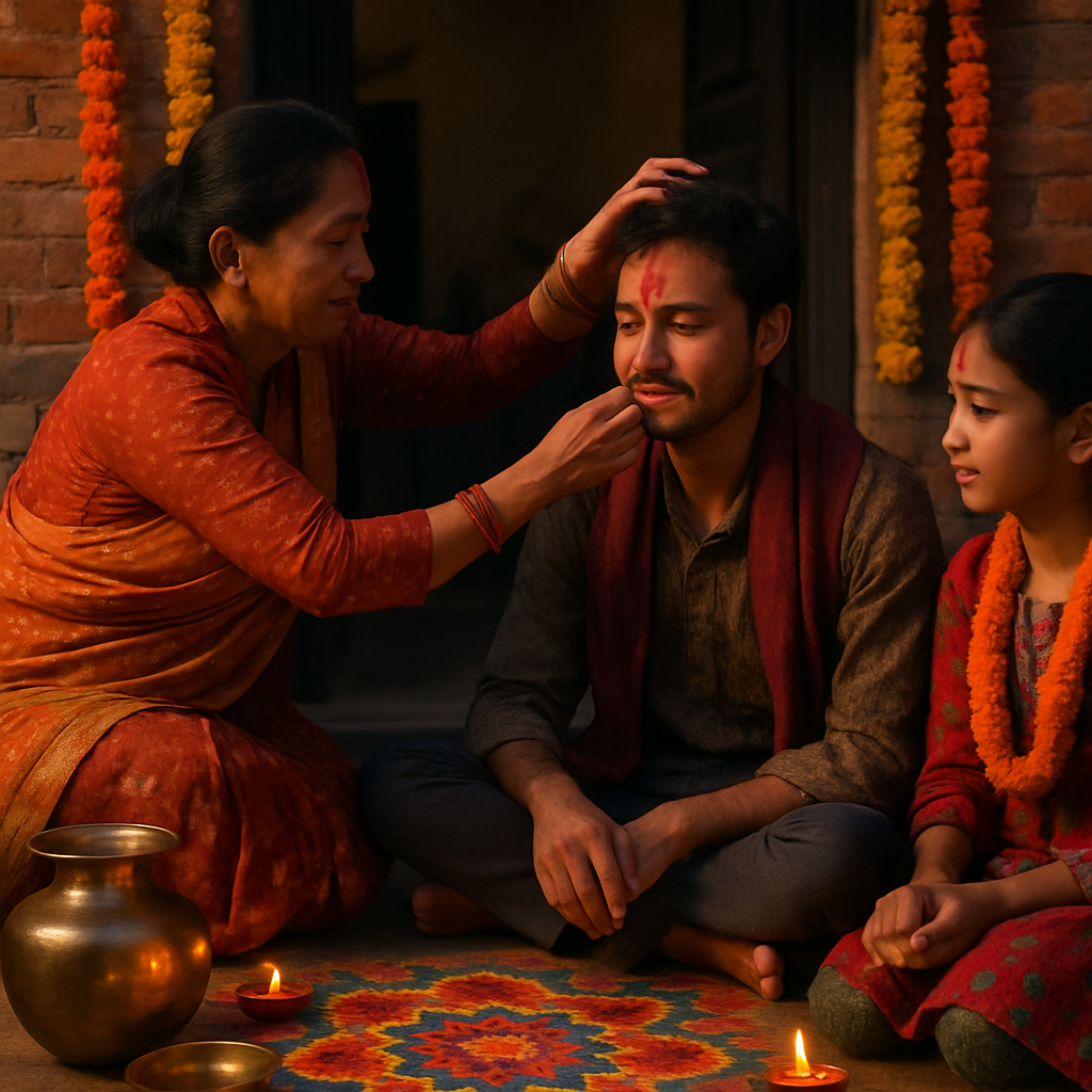Tihar Festival Rangoli paint by color