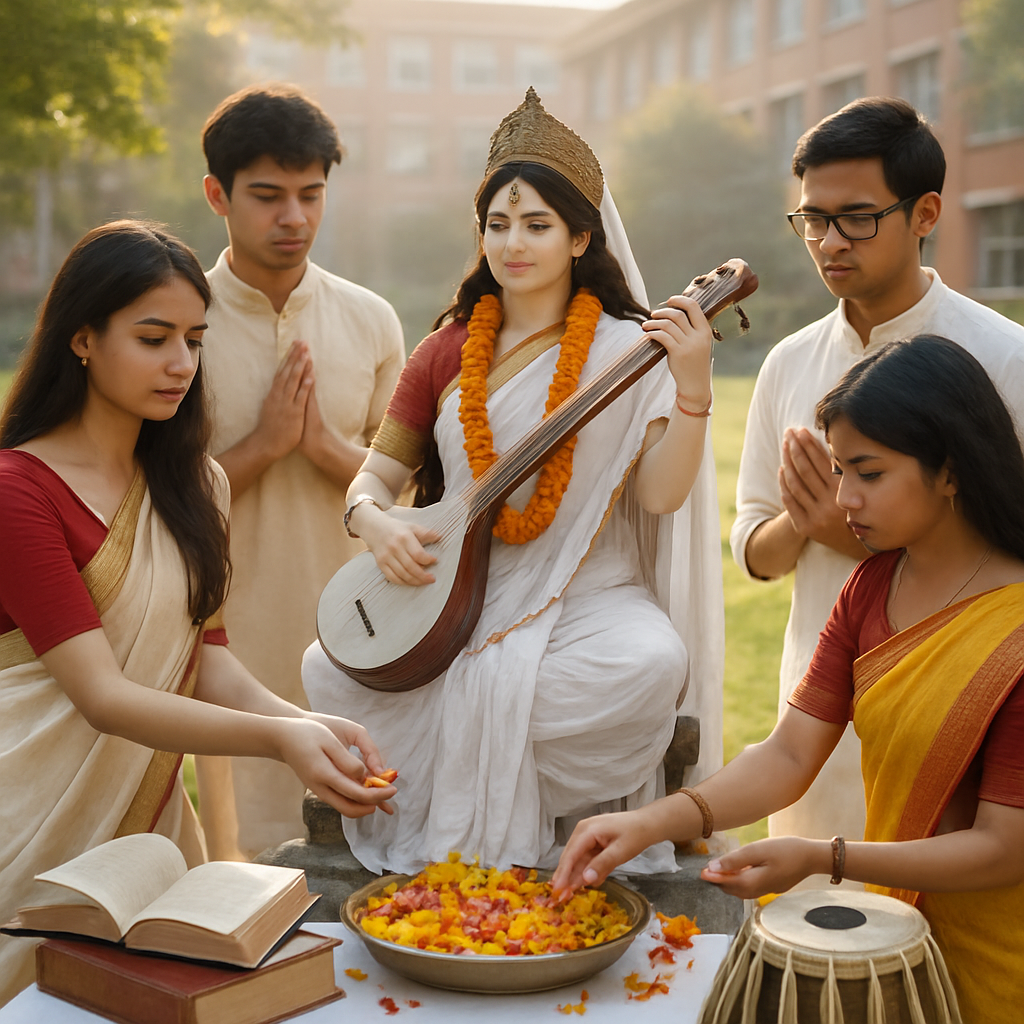 Saraswati Puja College Grounds Painting by numbers kit