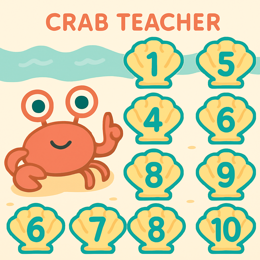 Sea School Counting Clams paint by numbers