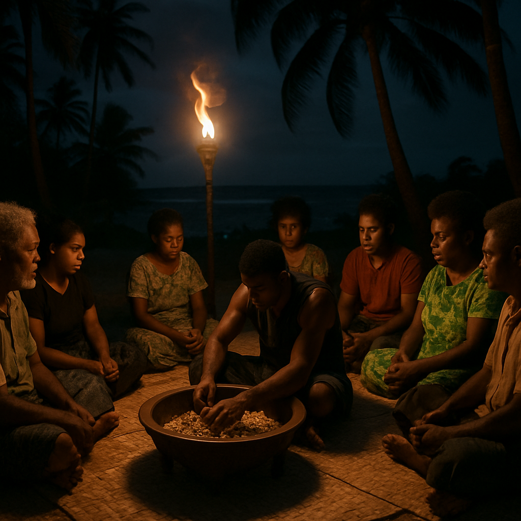 Kava Ceremony Island Night Paint by numbers art