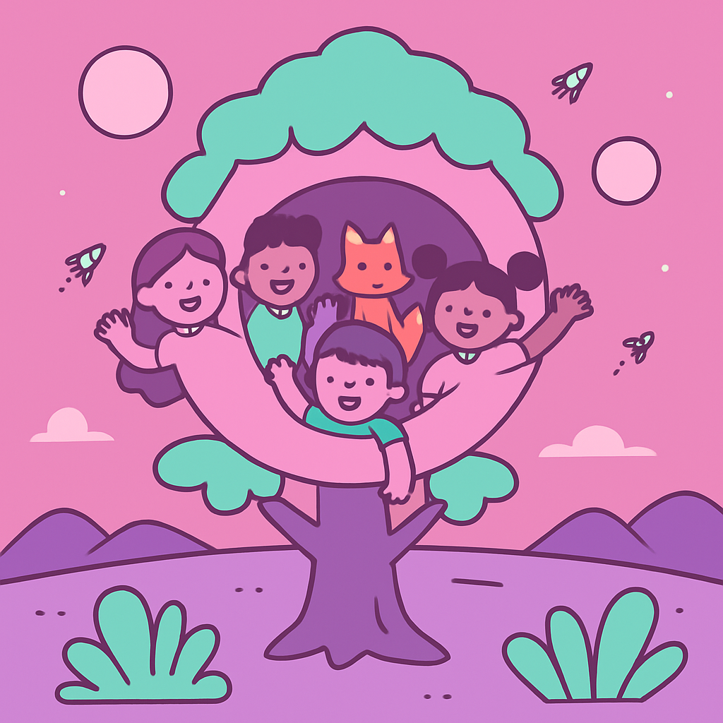 Cosmic Treehouse Club Paint by numbers art