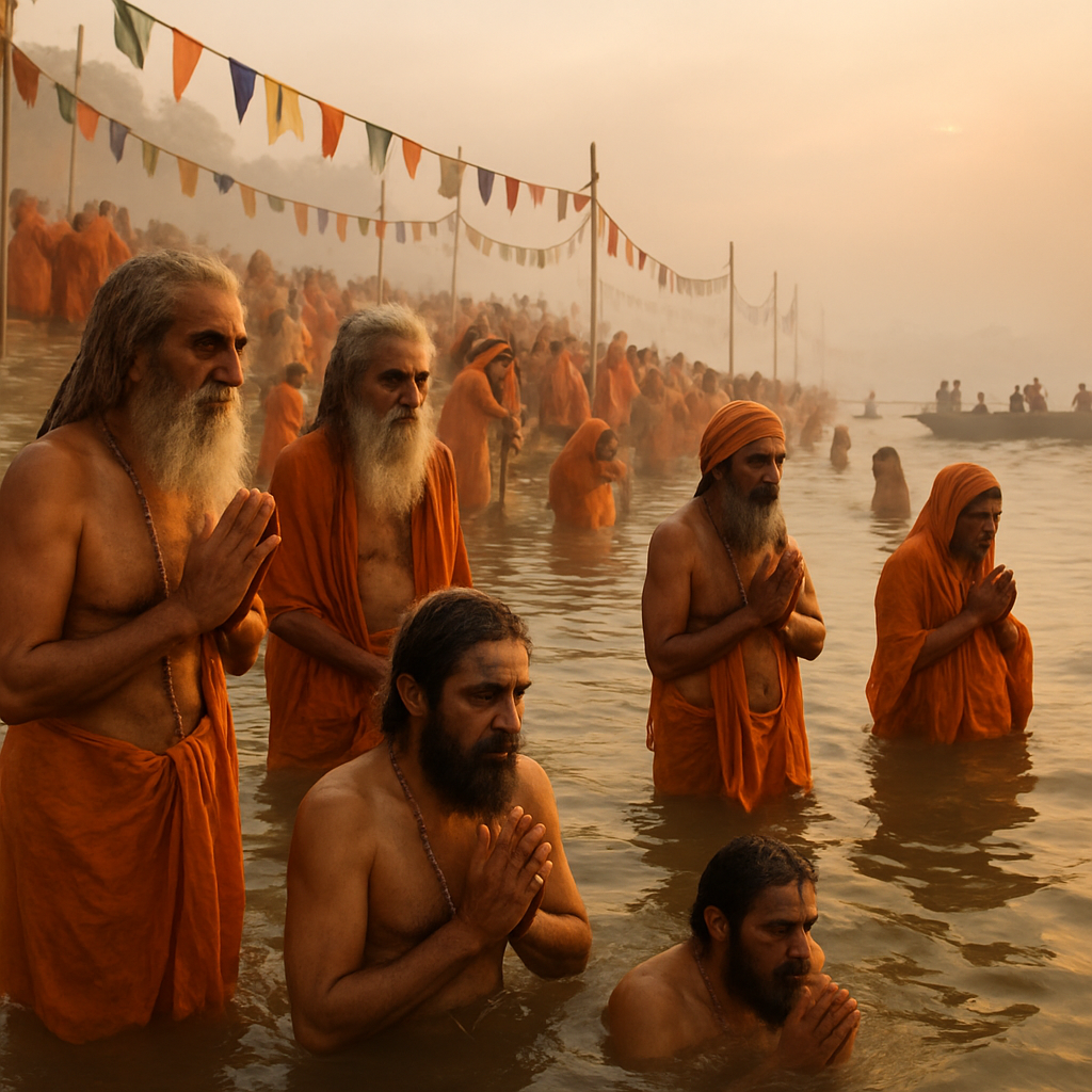 Kumbh Mela River Pilgrims Paint by numbers art