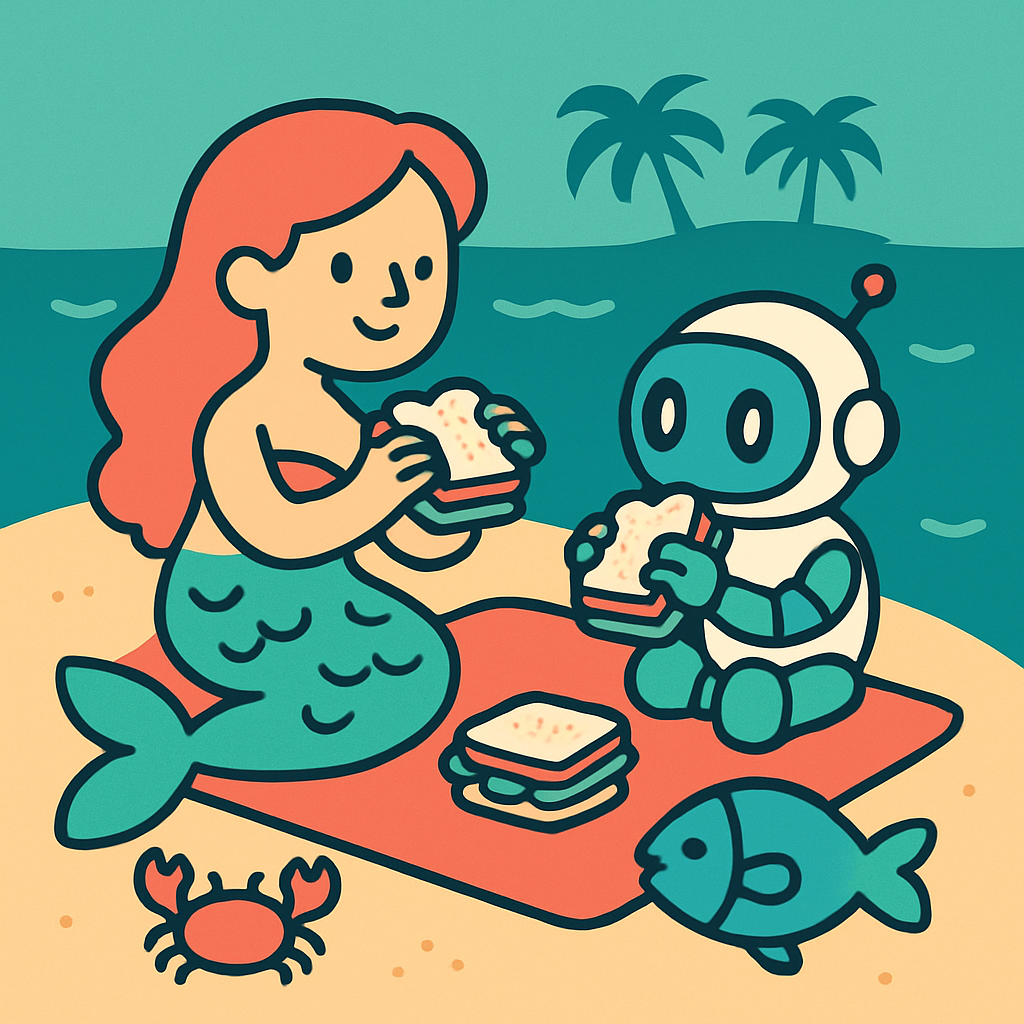 Seashell Astronaut Picnic Paint by numbers kits